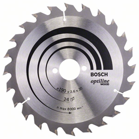 Lame de scie circulaire Optiline Wood 190x30mm T24 Bosch 2608640615