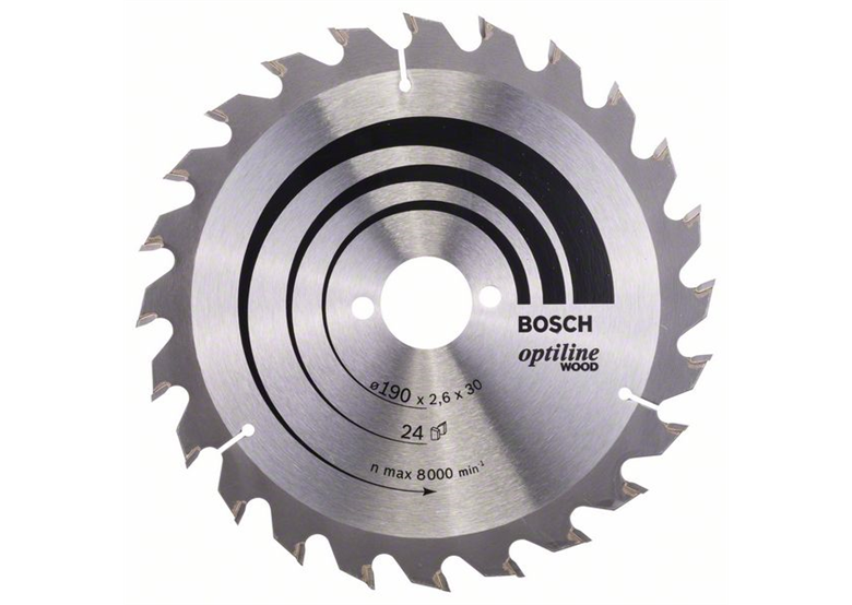 Lame de scie circulaire Optiline Wood 190x30mm T24 Bosch 2608640615