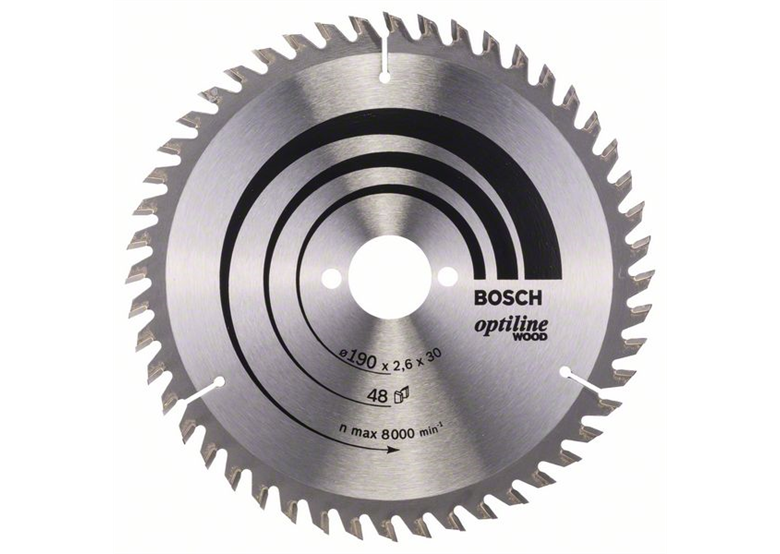 Lame de scie circulaire Optiline Wood 190x30mm T48 Bosch 2608640617