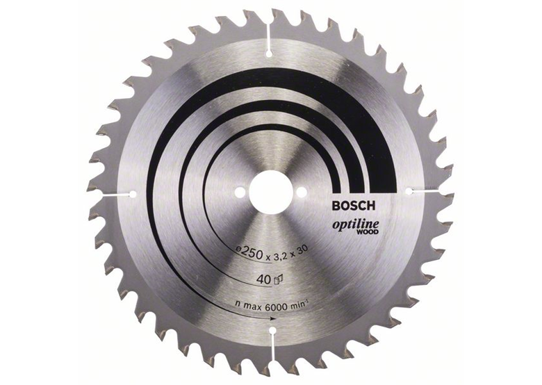 Lame de scie circulaire Optiline Wood 250x30mm T40 Bosch 2608640670