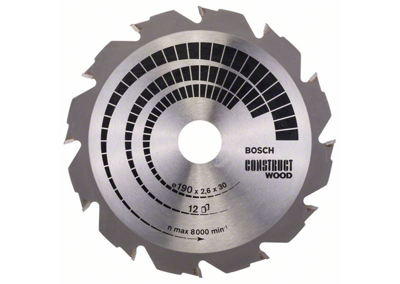 Lame de scie circulaire Construct Wood 190x30mm T12 Bosch Construct Wood