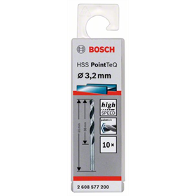 Foret 3,2mm 10 pcs. Bosch HSS PointTeQ