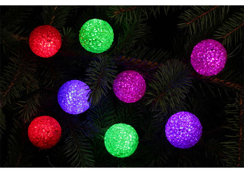 Lumières de Noël pour l'intérieur LED boules crystal multicouleurs Bulinex 21-551