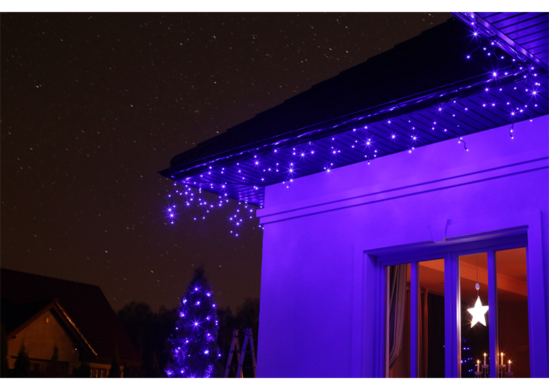 Lumières de Noël pour l'extérieur 200 glaçons effet FLASH LED bleu 10 m Bulinex 38-336