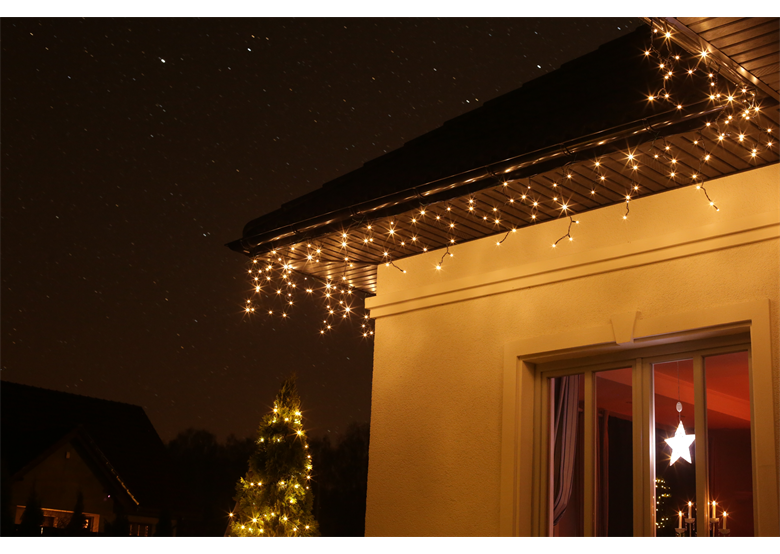 Lumières de Noël pour l'extérieur LED rideau glaçons blanc Bulinex 38-338