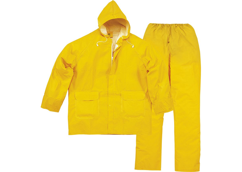 Complet de pluie blouson + pantalons polyester PVC taille L jaune DeltaPlus Panoply 304
