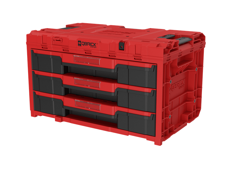 Caisse à outils avec tiroirs Qbrick System ONE 2.0 DRAWER 3 TOOLBOX EXPERT RED Ultra HD Custom