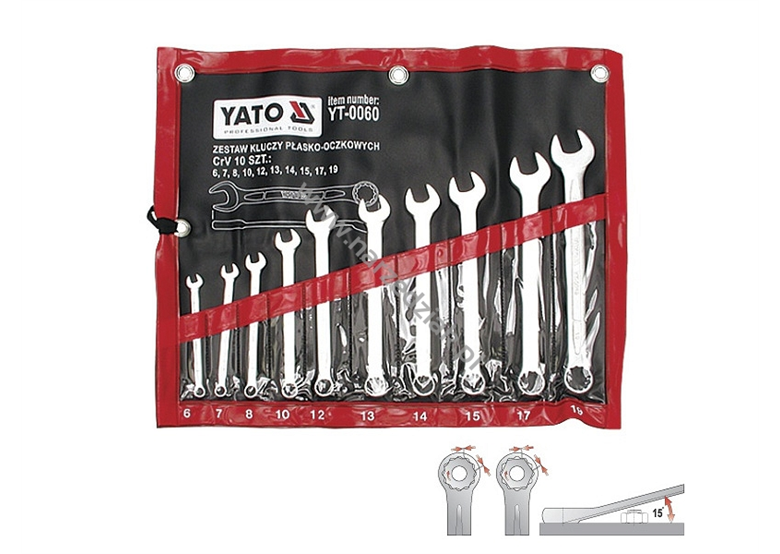 Kit de clés plate-polygonale 6-19 mm Yato YT-0060