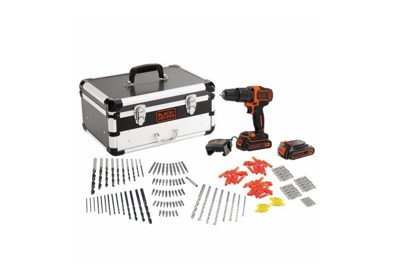 Perceuse-visseuse à percussion avec 80 accessoires BlackDecker BDC718AS2F