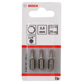 Embout de vissage Extra Hart HEX 2.5, 25 mm Bosch 2607001720