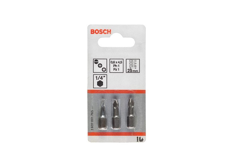 Kit d'embouts 3 pièces Extra Hart (PH) PH1, PH2, PH3, 25 mm Bosch 2607001752