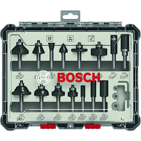 Coffret 15 fraises mixtes 1/4" Bosch 2607017473