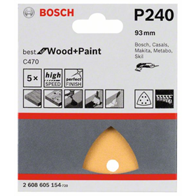 Feuille abrasive C470, emballage  5 pcs. Bosch 2608605154