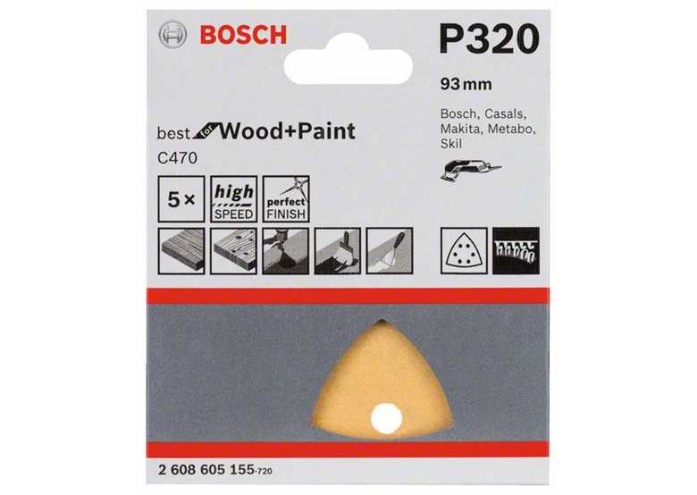Feuille abrasive C470, emballage  5 pcs. Bosch 2608605155