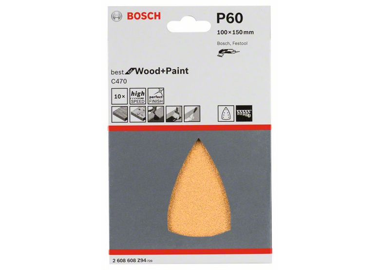 Feuille abrasive C470, emballage  10 pcs. Bosch 2608608Z94