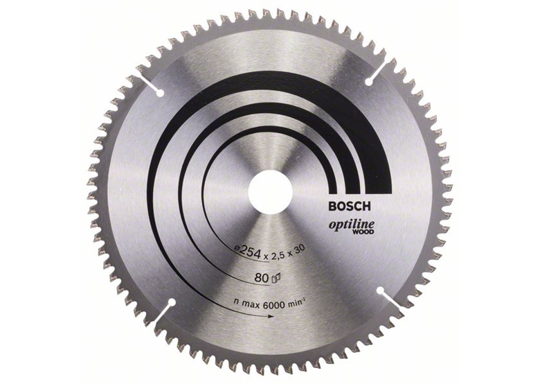 Lame de scie circulaire Optiline Wood 254x30mm T80 Bosch 2608640437