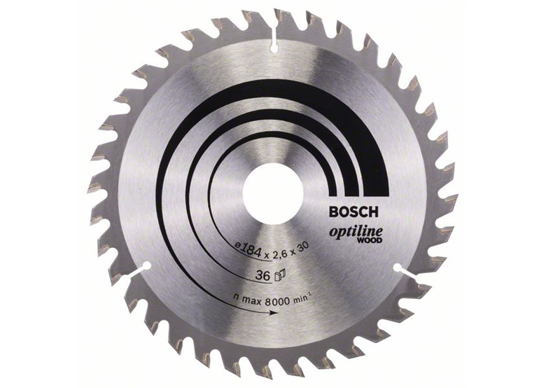 Lame de scie circulaire Optiline Wood 184x30mm T36 Bosch 2608640611