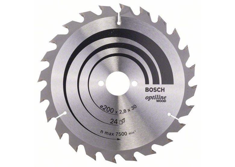 Lame de scie circulaire Optiline Wood 200x30mm T24 Bosch 2608640618