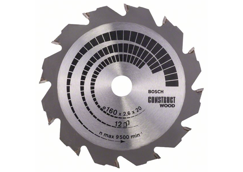 Lame de scie circulaire Construct Wood 160x20/16mm T12 Bosch 2608640630