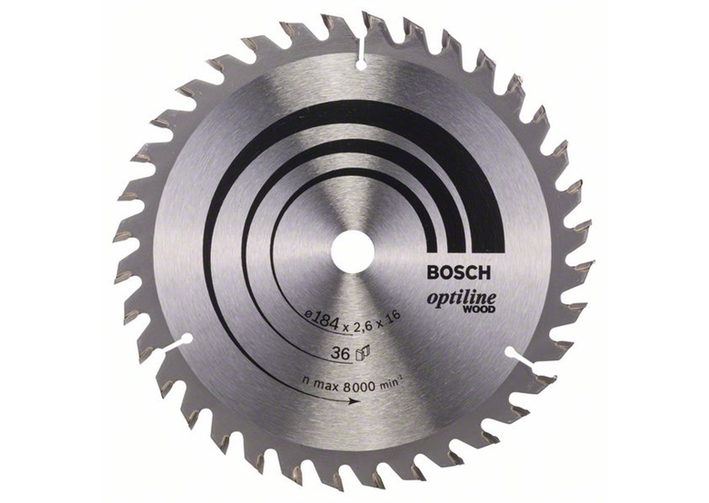 Lame de scie circulaire Optiline Wood 184x16mm T36 Bosch 2608640818