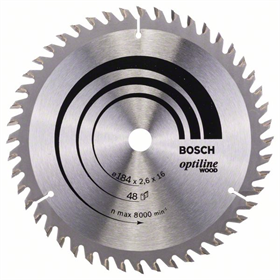 Lame de scie circulaire Optiline Wood 184x16mm T48 Bosch 2608641181