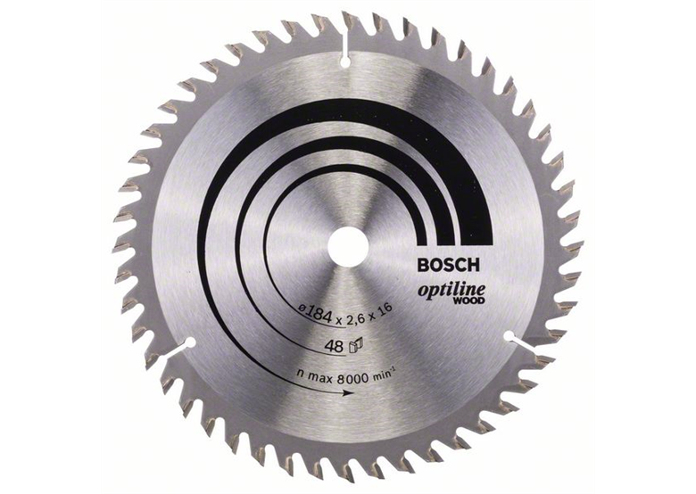Lame de scie circulaire Optiline Wood 184x16mm T48 Bosch 2608641181