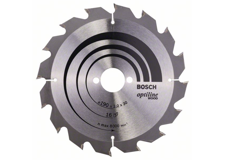 Lame de scie circulaire Optiline Wood 190x30mm T16 Bosch 2608641184
