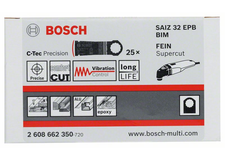 Lame  BIM pour outils avec interface SAIZ 32 EPB Wood and Metal Bosch 2608662350