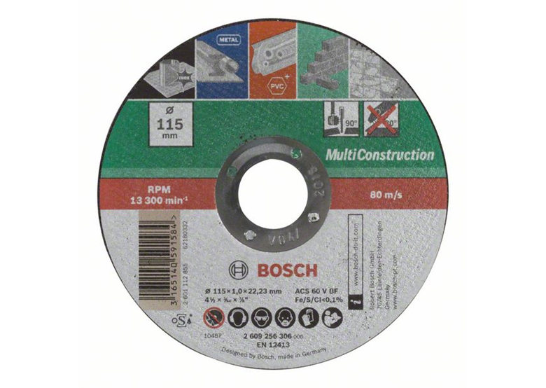 Disque de coupe, droit, Multi Construction 115mm Bosch 2609256306