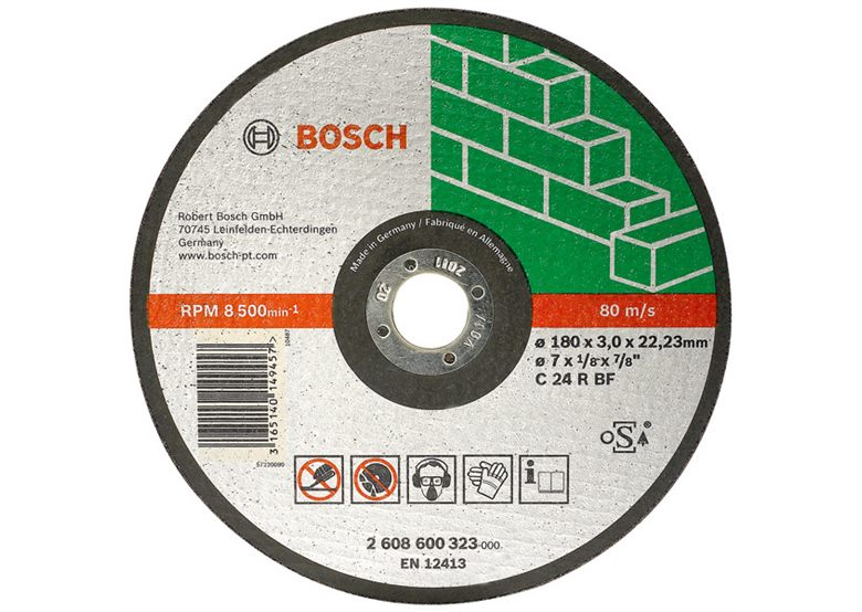 Le disque droit à pierre 230x22,23x3mm Bosch C 24 R BF