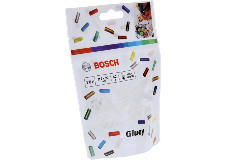 Baton de colle thermofusible transparent 70pcs Bosch Gluey