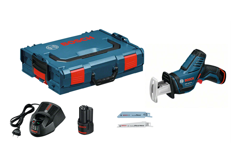 Scie Sabre BOSCH GSA 12V-14 Professional + 2 Batteries 3.0Ah + Chargeur + Coffret L-Boxx – Compacte Et Puissante