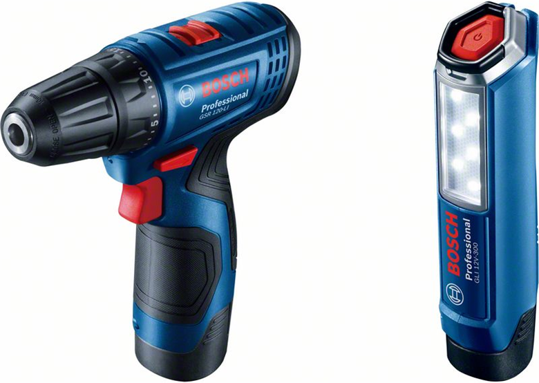 Perceuse-visseuse avec lampe de poche Bosch GSR 120-LI + GLI