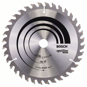 Lame de scie circulaire Optiline Wood 190x20/16mm T36 Bosch Optiline Wood