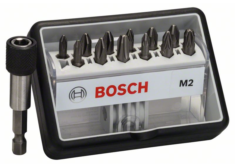Embouts de vissage courts Max Grip Robust Line,set de 12 pièces + 1 (M) Bosch Robust Line M Extra Hart