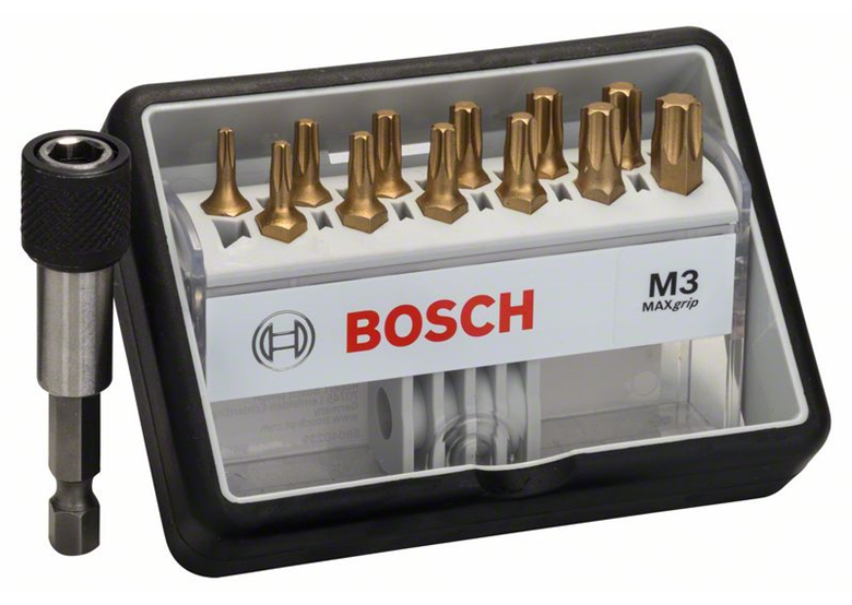 Embouts de vissage courts Max Grip Robust Line,set de 12 pièces + 1 (M) Bosch Robust Line M Max Grip