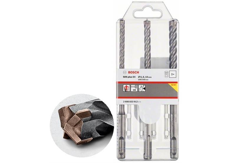 Kit de forets 3 pcs. Bosch SDS-plus 5X