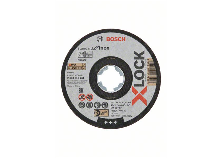 Disque Corindon X-Lock 115mm Bosch Standard for Inox