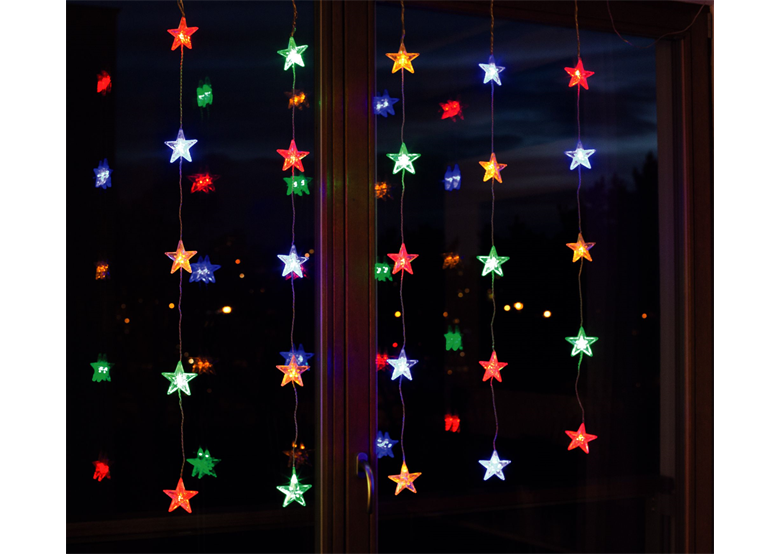 Lumières de Noël pour l'intérieur LED rideau étoile multicouleur Bulinex 21-611