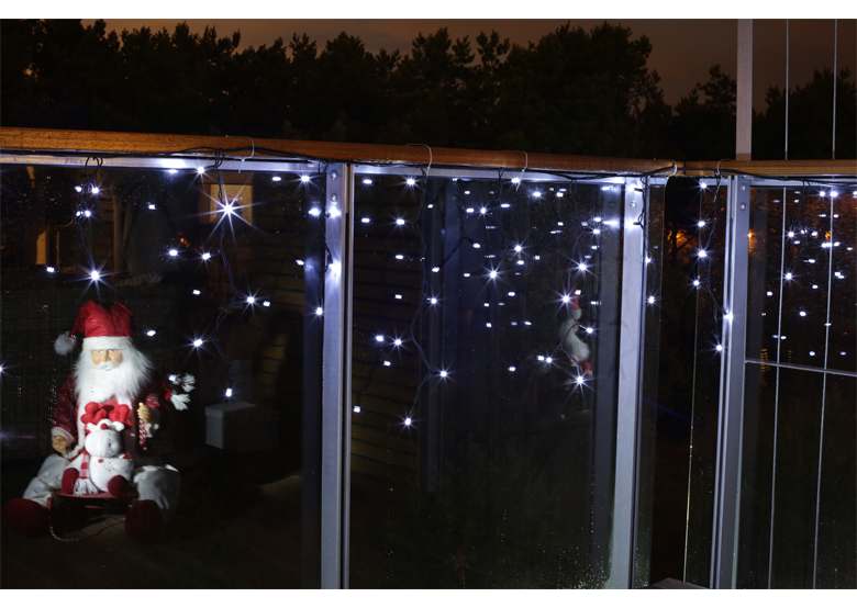 Lumières de Noël pour l'extérieur LED rideau glaçons blanc Bulinex 38-612