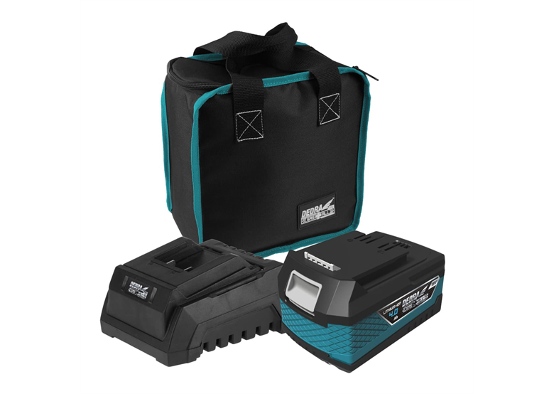 Kit de démarrage 18V: Batteriex4,0Ah DED7034 + chargeur DED7038 Dedra SAS+ ALL 18V DED7030G02
