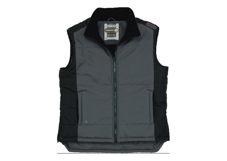Gilet polyester pongee enduit PVC doublé polaire taille XL gris-noir DeltaPlus Panoply FIDJI
