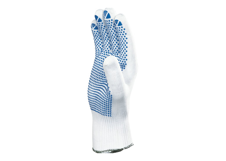 Gants tricot polyamide texturé picots PVC taille 9 blanc DeltaPlus Venitex PM160