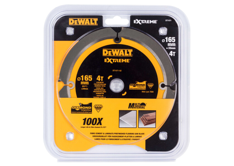 Lame de scie EXTREME pour fibrociment 165x20mm DeWalt DT1471