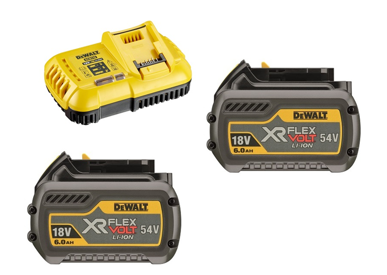 Kit de batteries 54/18V 2.0/6.0Ah et chargeur Flexvolt DeWalt FLEXVOLT DCB118T2