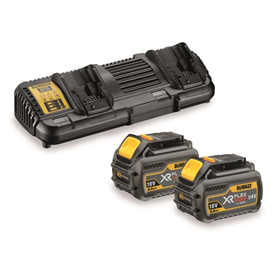 Pack 2 batteries 54/18V 2,0/6,0Ah + chargeur double DeWalt FLEXVOLT DCB132T2