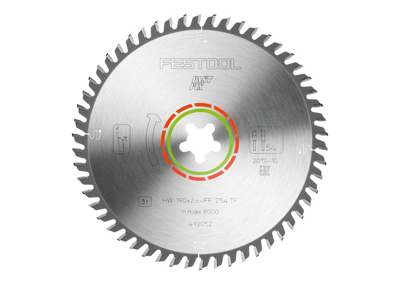 Scie circulaire à stratifié et polymère Festool 190X2,6 FF TF54