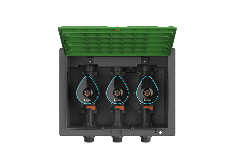 Kit regard pré-montable V3 + électrovannes programmables 9 V Bluetooth Gardena 01286-20