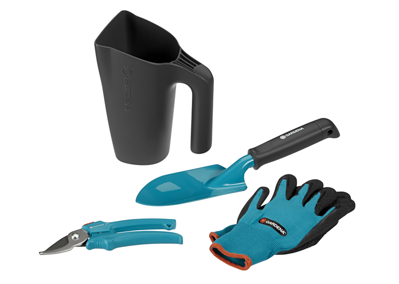 Ensemble d'outils de jardinage avec un arrosoir Gardena 08966-30