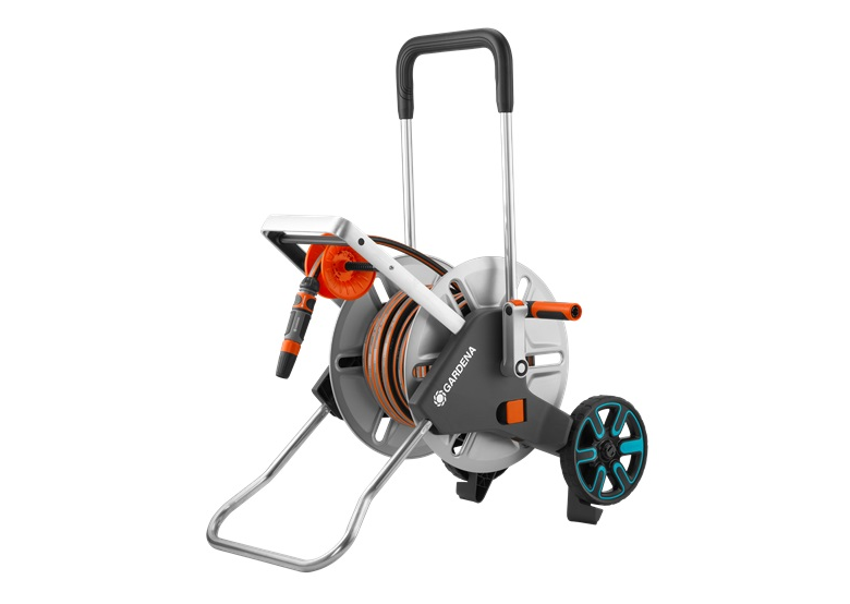 Wózek z wężem 1/2" 25m i zraszaczem Gardena AquaRoll M Easy Metal